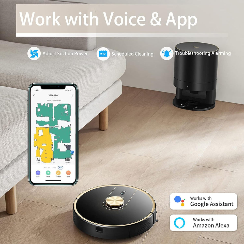 UONI Robot Vacuum Cleaner With Dustbin - 2 in 1 Sweeping and Mopping